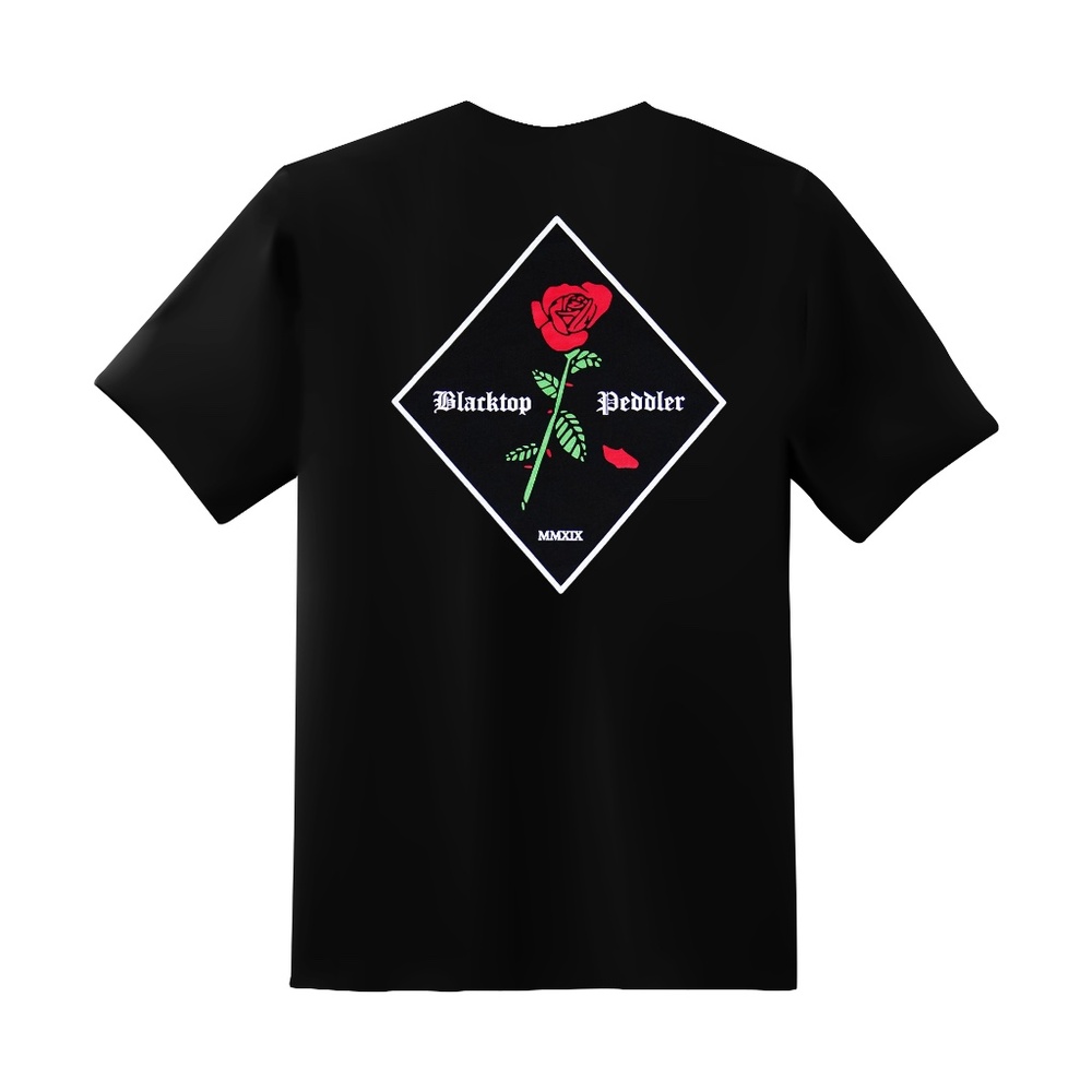 BLACK TOP PEDDLER ROSE TSHIRT WHITE